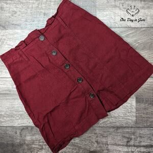 Banana Republic Linen Button Front Mini Skirt Size 6